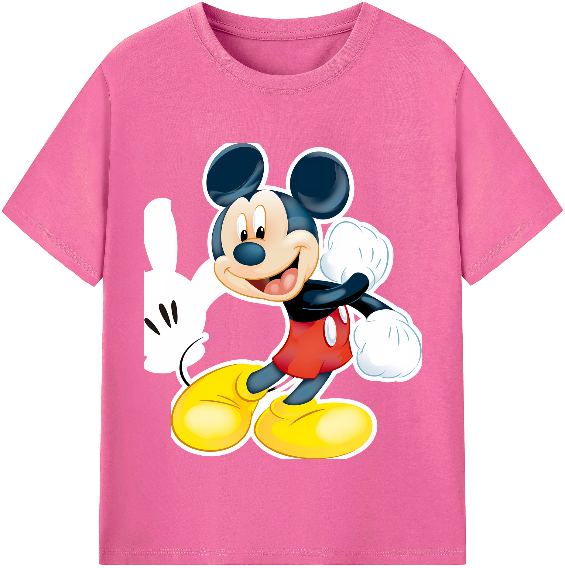 ミッキーマウス Mickey Mouse レディースカジュアルプリントTシャツ（綿100％）